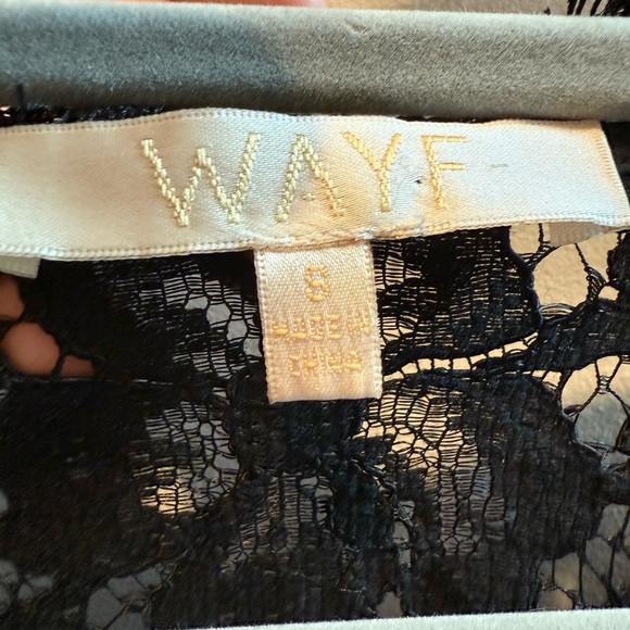 WAYF Say It Out Loud Black Long Sleeve Lace Dress Small - Picture 6 of 7